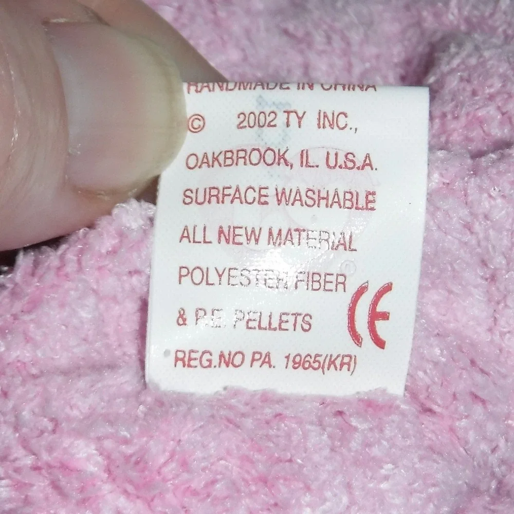 Ty Beanie Baby Baby Girl Bear Small Pink Excellent It's A Girl Swan 2002 - Picture 5 of 5